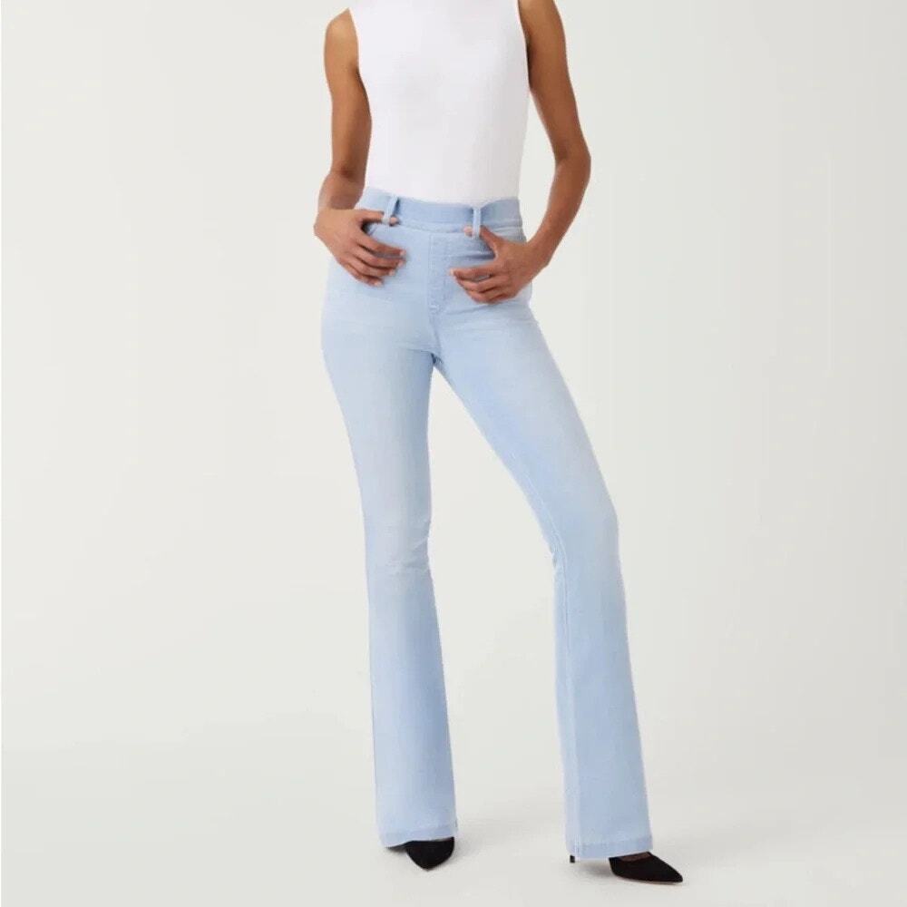 SPANX Spanx Flare Jeans Retro Light Wash Wide Leg Size XS Bell Bottom